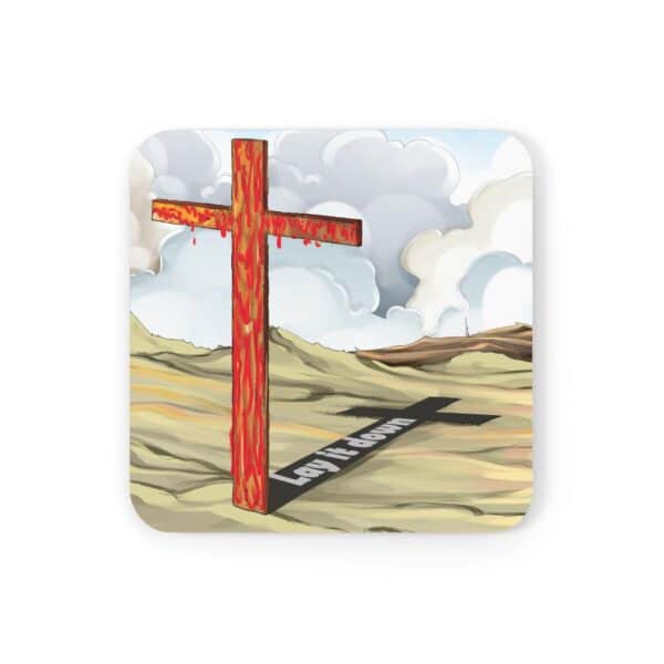 Jesus Gear - ‘Lay it Down’ Cross – Corkwood Coaster Set